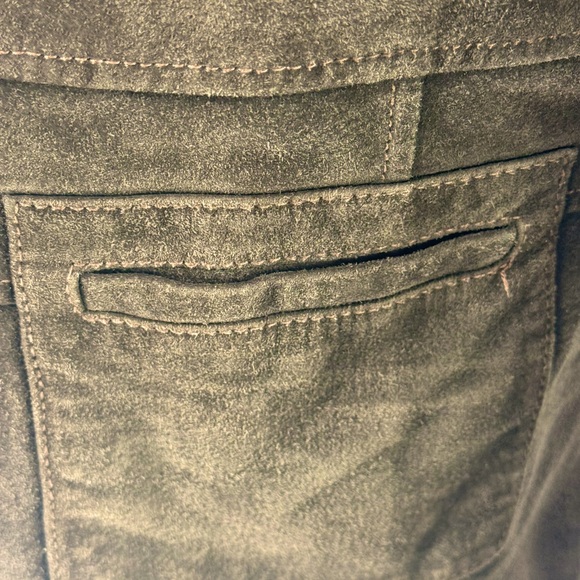 Bernardo Genuine Suede Leather Jacket Brown Zip Front Tailored Classic Luxe, M - Picture 13 of 13